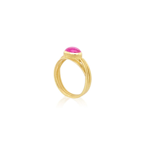 TRIPLE RIBBON RUBY RING