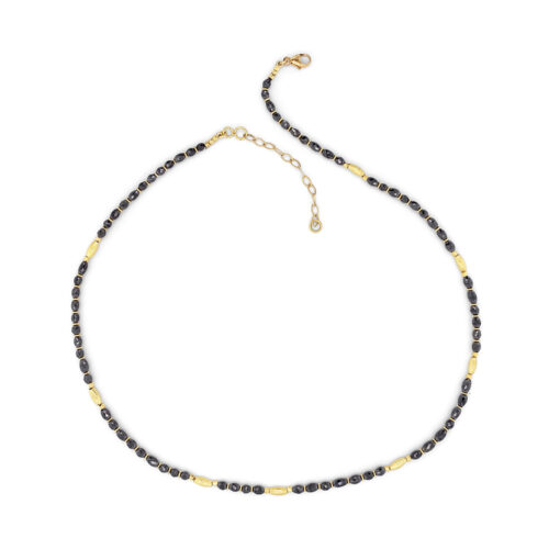 Olive-shaped BLACK DIAMOND "RICE" NECKLACE