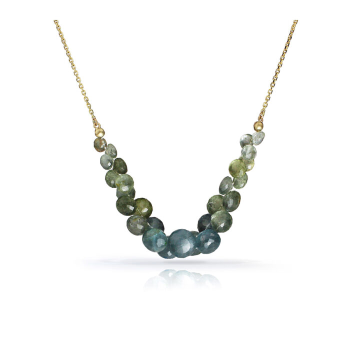 Caviar Scoop necklace Moss Aqua