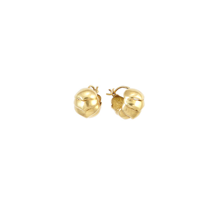 Small Roly Poly hoops in 14K yellow gold