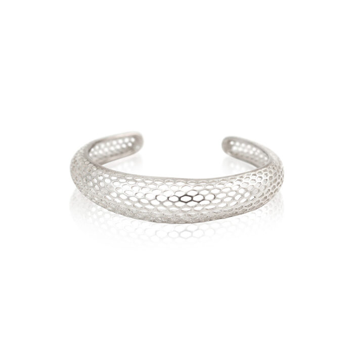 Single Snake Skin Cuff in Sterling Silver