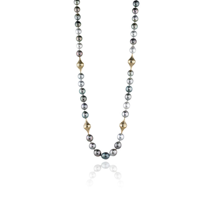 AAA Tahitian pearl necklace with 18K finials