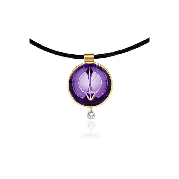 "Magic Face" Necklace with Amethyst and Diamond