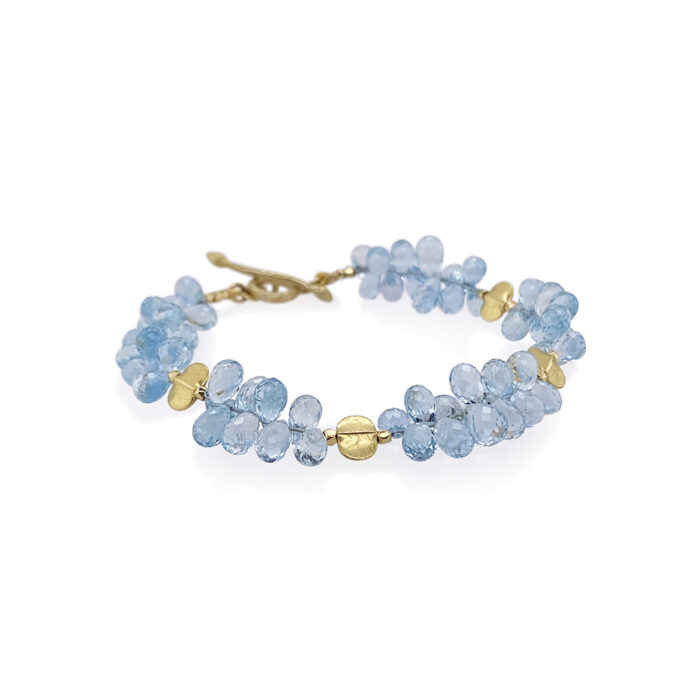 Briolette aquamarine bracelet in 18k gold