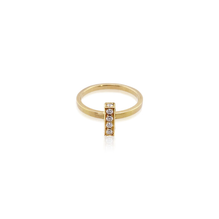 Diamond Bar Ring in 22k/18k