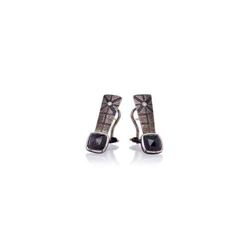 Black Diamond Earrings in platinum, 18k gold and sterling silver