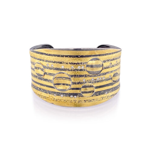 Gold Linear "Droplet" Cuff