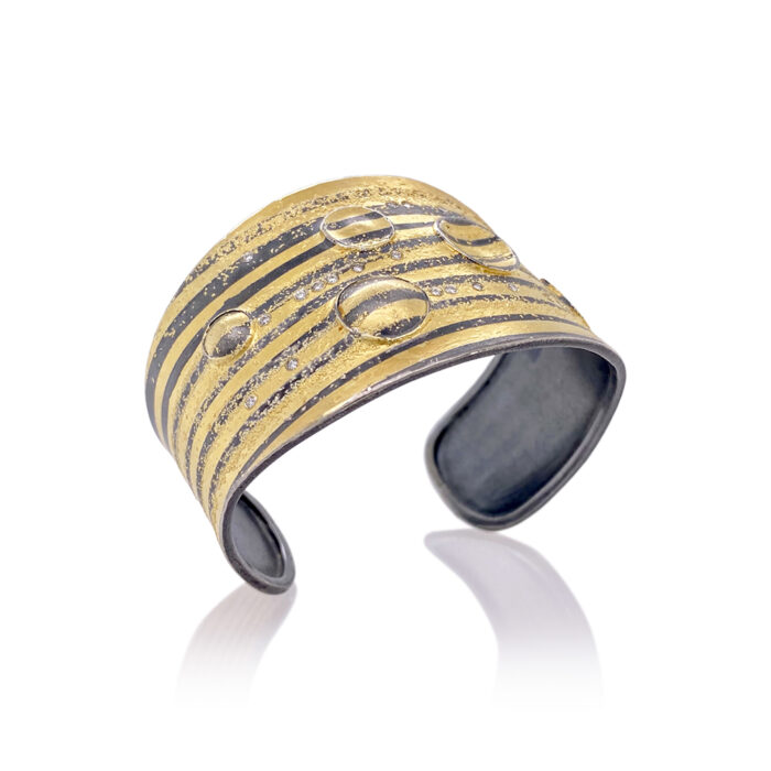 Gold Linear "Droplet" Cuff