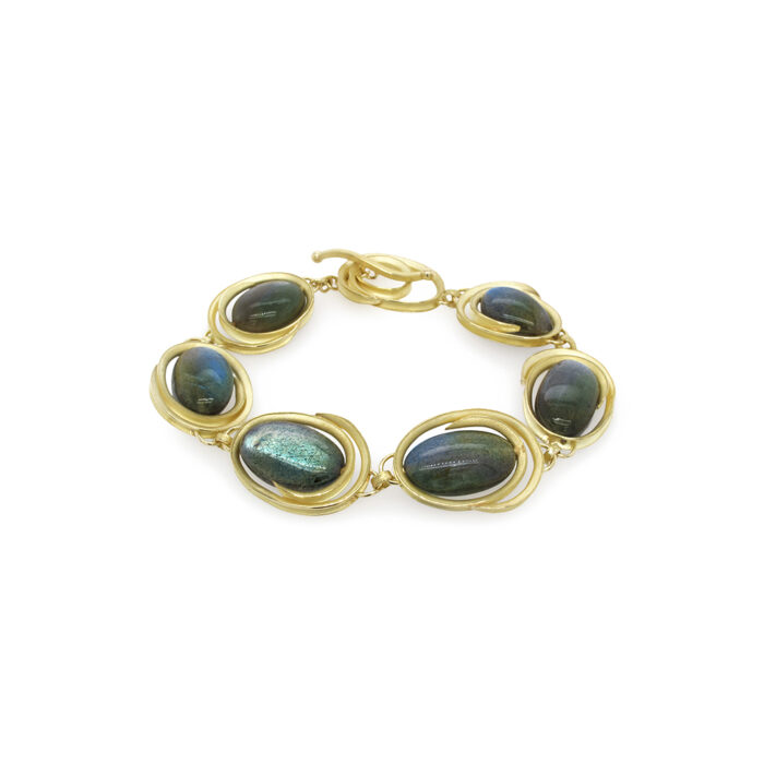 Oval swirl Labradorite bracelet