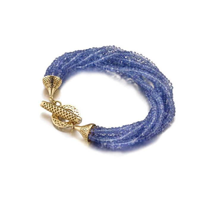 Tanzanite beaded bracelet