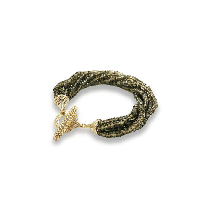 sage sapphire beaded bracelet