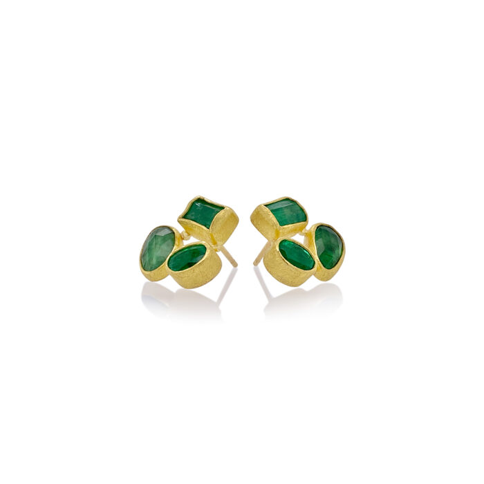 triple emerald earrings