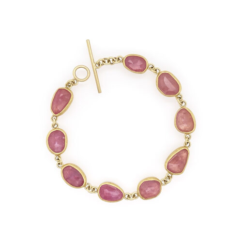 rose-cut pink sapphire bracelet