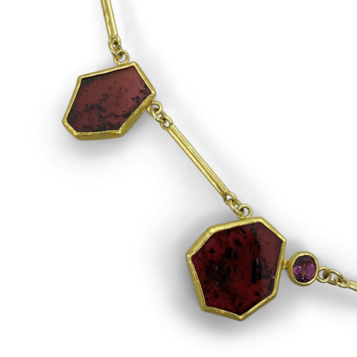 garnet necklace detail