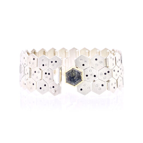 Articulate Facets bracelet with tourmalinated quartz