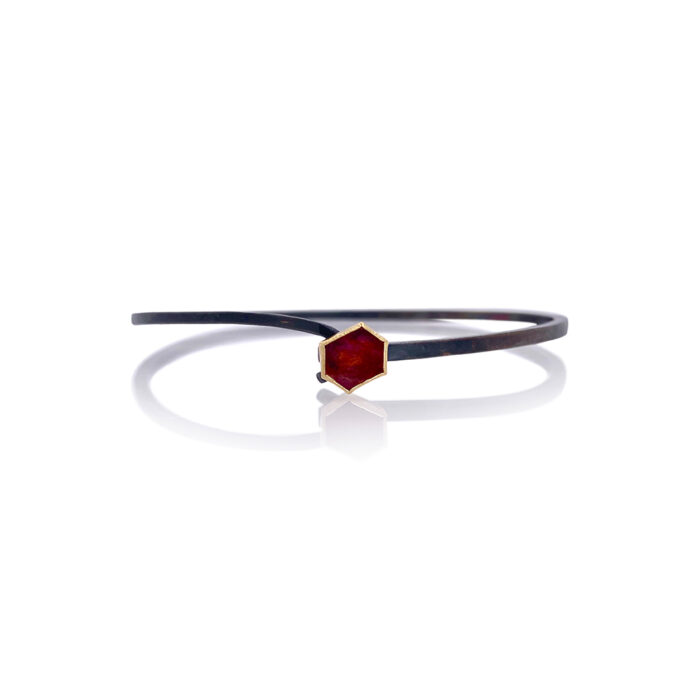 hexagonal ruby hook bracelet