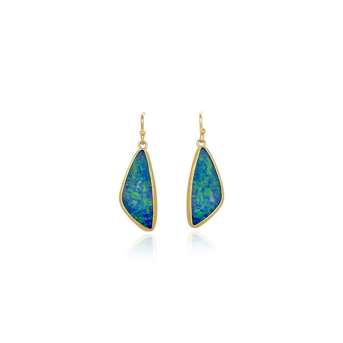 australian BOulder Opal doublet earrings on French wires