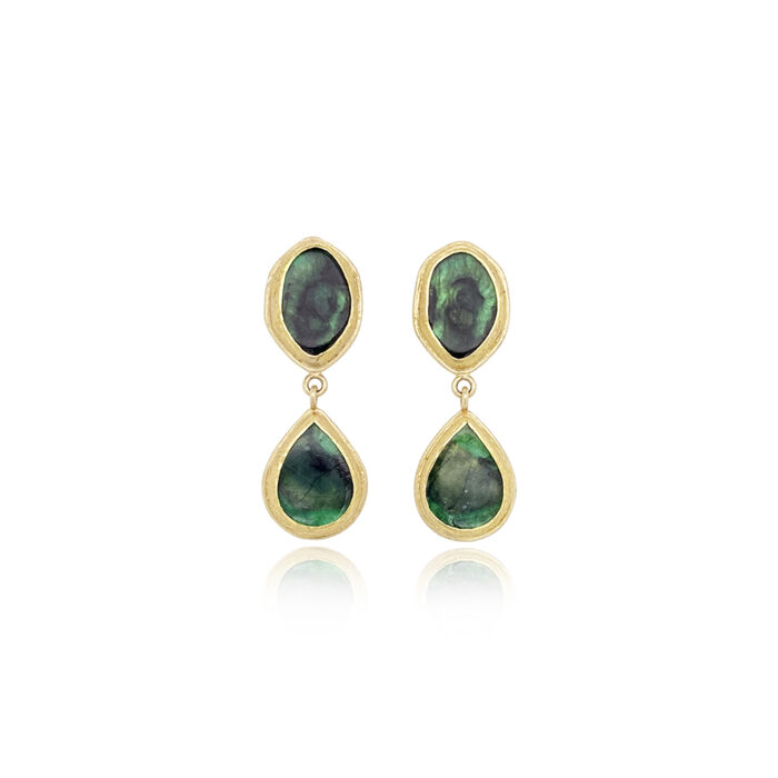 emerald slice earrings