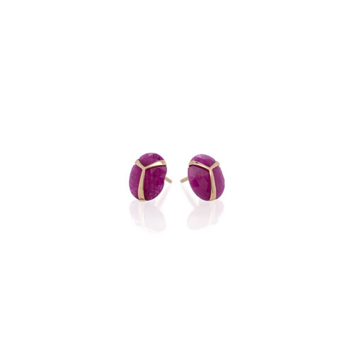 lucky scarab ruby earrings