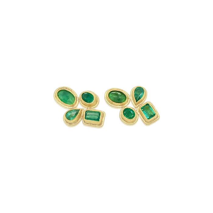 petra class 4 stone emerald earrings