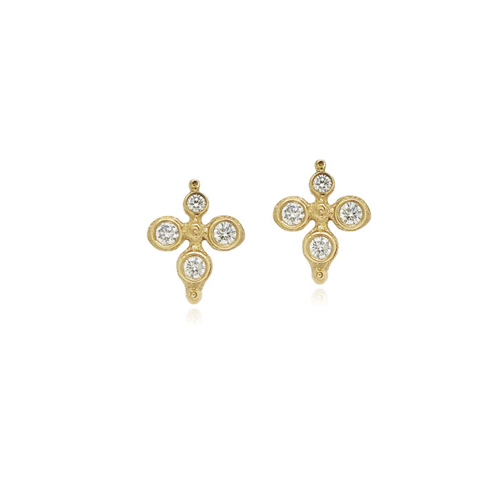 Fleur-de-lis diamond earrings