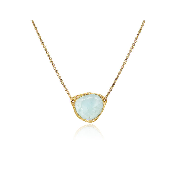 aquamarine slice necklace