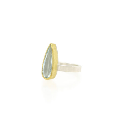 long drop aquamarine ring