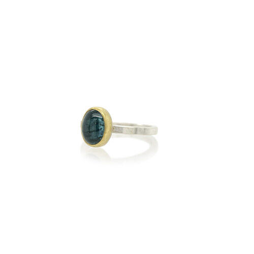 oval blue tourmaline ring