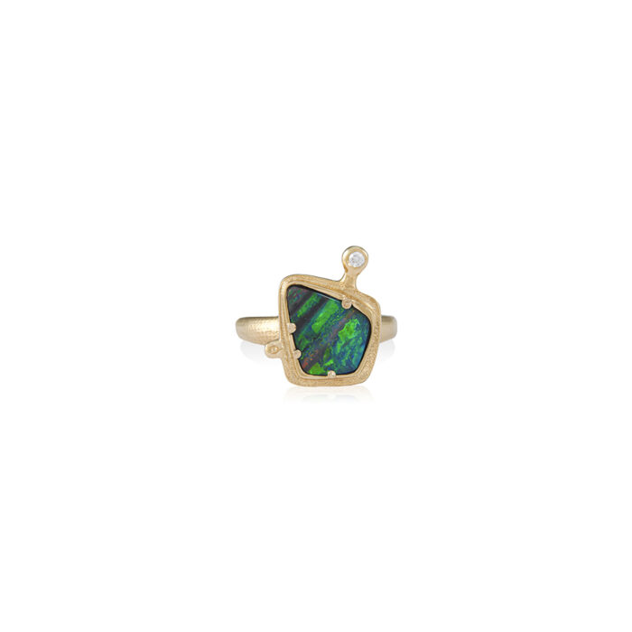 kite-shaped bouler opal ring