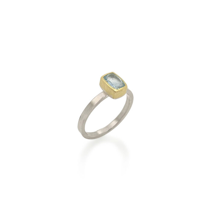 aquamarine cushion ring