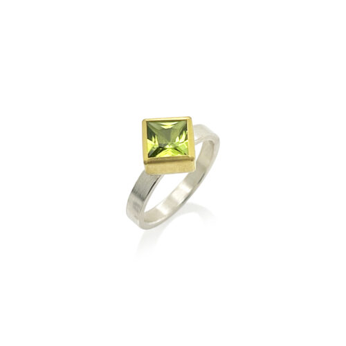 square peridot ring