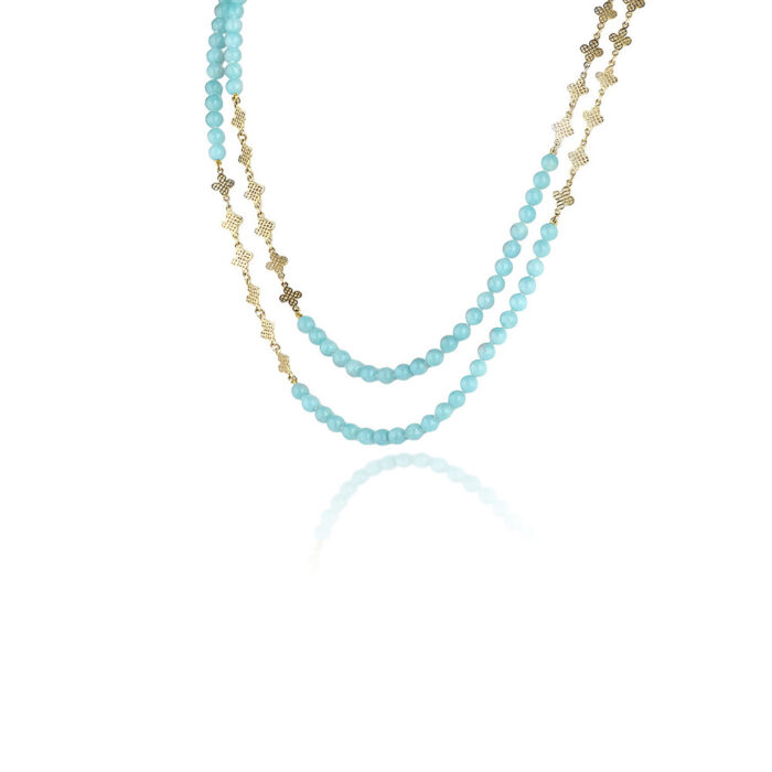 AMAZONITE TRIPLE WRAP NECKLACE