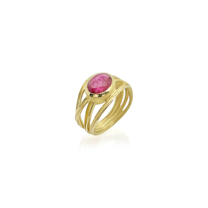 4ribbon pink tourmaline ring