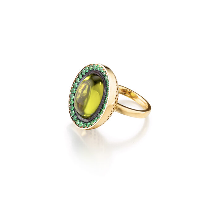 peridot and tsavorite garnet ring