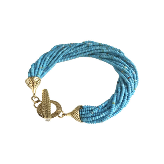 turquoise bracelet with diamond toggle