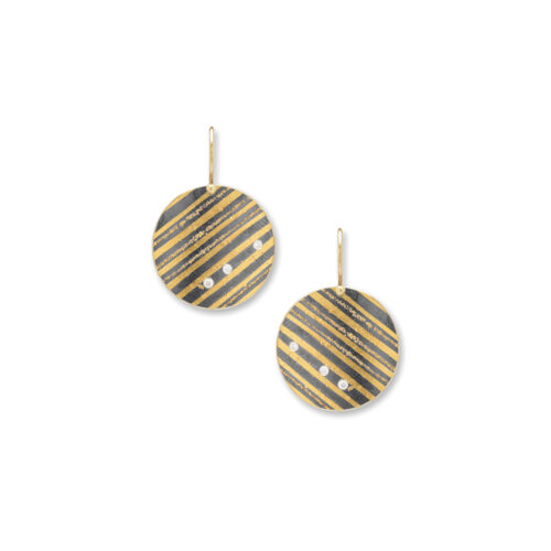 round striped earrings