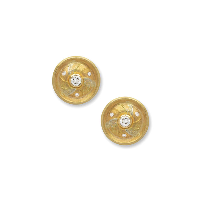 diamond disc earrings