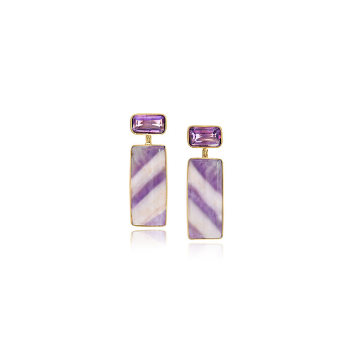 chevron amethyst earrings