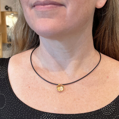 magic face necklace in citrine