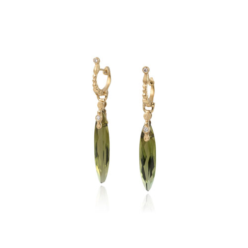 icicle drop earrings in green tourmaline