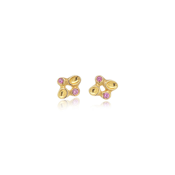 "Morning Dew" pink sapphire stud earrings