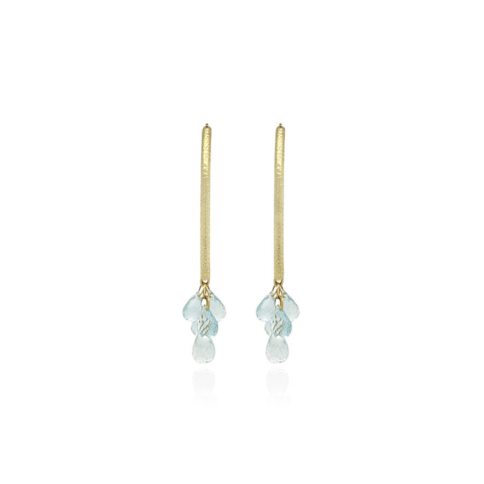 Navette earrings with Aquamarine