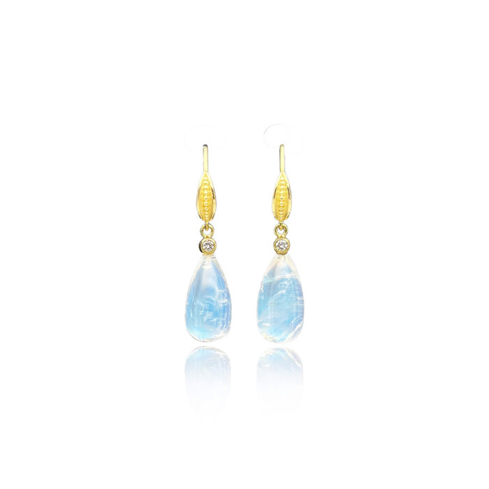 blue flash moonstone earrings