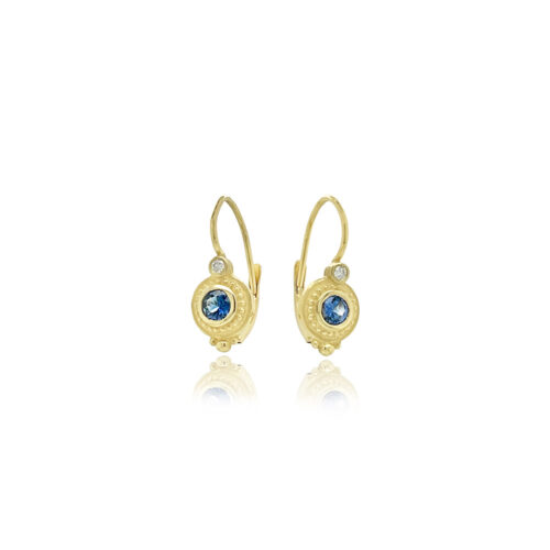 BLUE SAPPHIRE LEVER-BACK EARRINGS