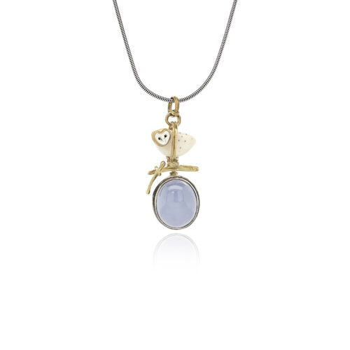 calcedony owl pendant