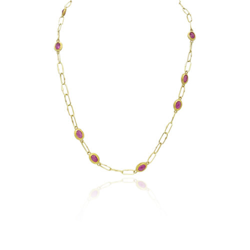 dark pink sapphire necklace