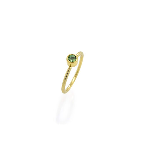 Small round faceted tourmaline stacking ring