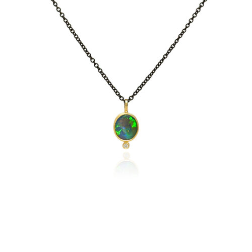 small black opal pendant