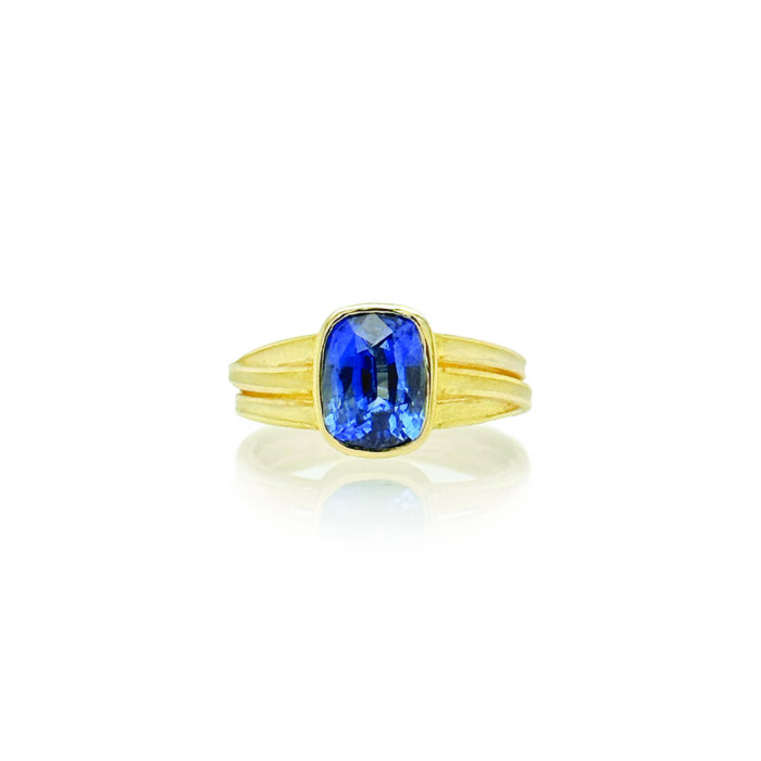 ceylon sapphire double tiered 3 ribbon ring