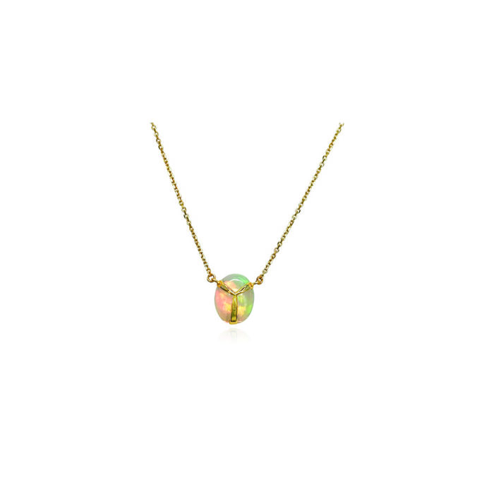 Lucky Scarab Ethiopian Opal Pendant